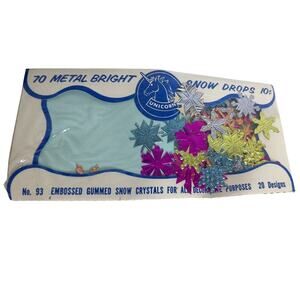 Vintage Unicorn Brand Metal Bright Multicolor Decorative Snow Drops New